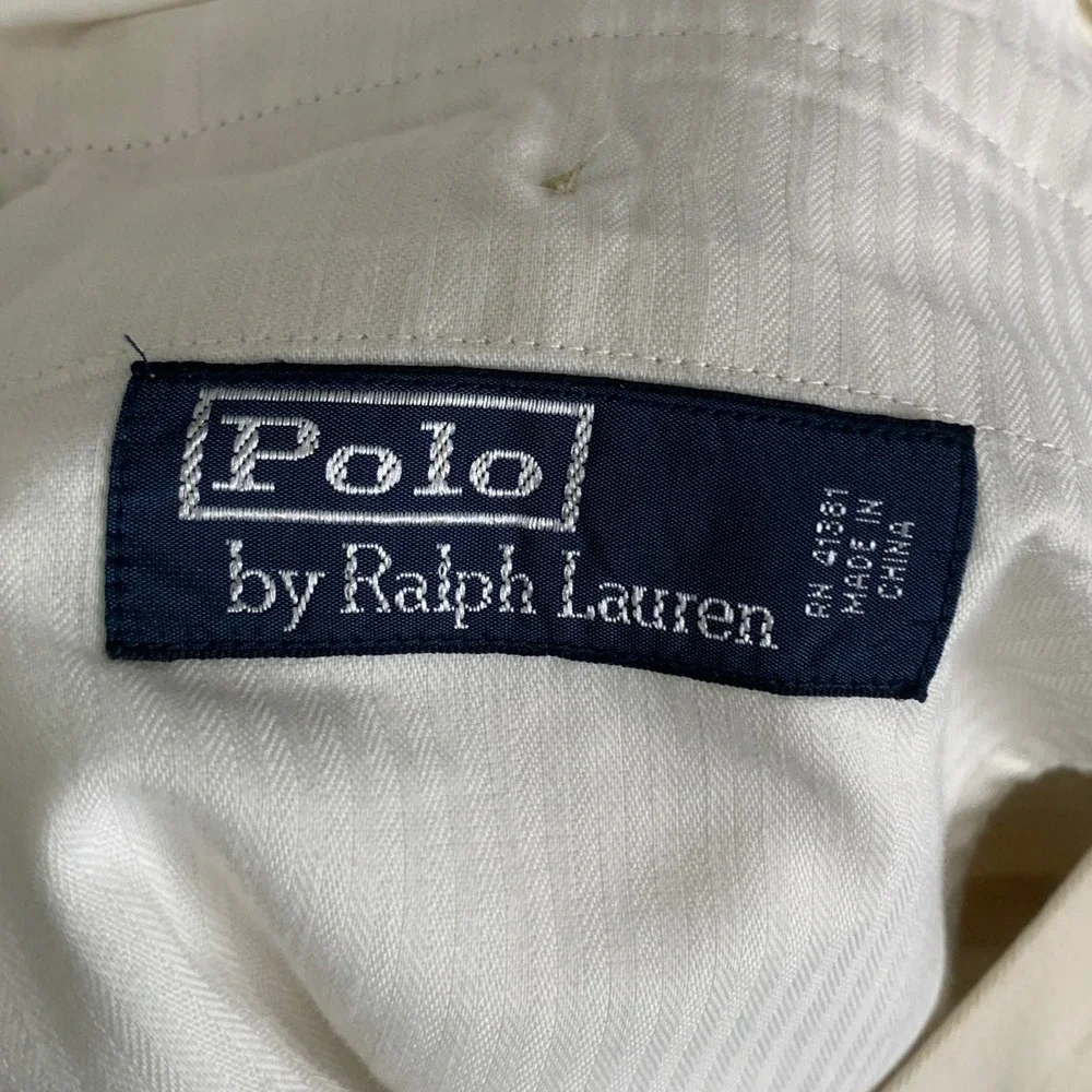 Polo Ralph Lauren Pants Mens 38/29 Beige Straight Linen Blend Trousers Preppy